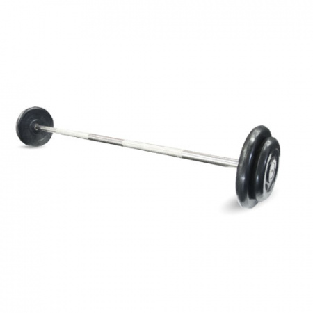 Штанга неразборная с черными дисками MB Barbell MB-BarMW-B20